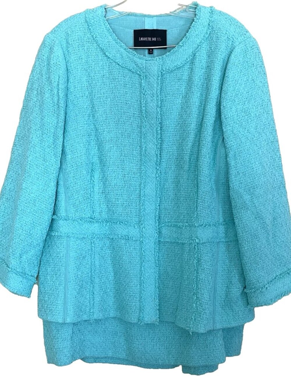 Lafayette 148 New York Aqua Blazer Jacket Women's Size 16 Office Business Casual